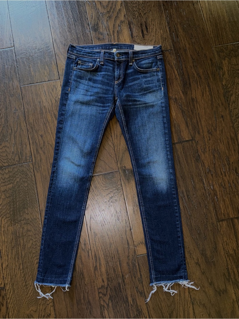 Rag & Bone Dre Skinny Jeans Womens 26 Blue Medium Wash Distressed Stretch Denim